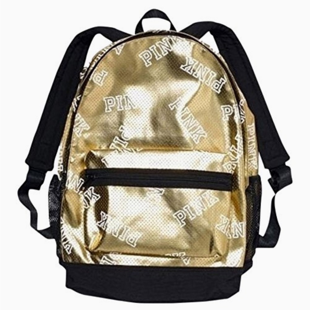 VICTORIA'S SECRET Pink Campus Backpack -GOLD -VS 🤍